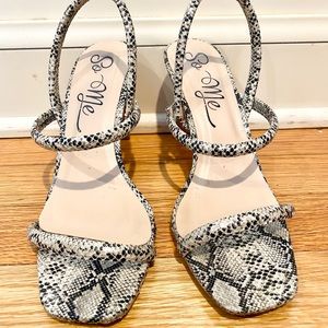 Fake snake print heels